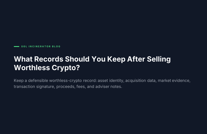 Catatan Apa yang Disimpan Setelah Menjual Kripto Tidak Bernilai?
